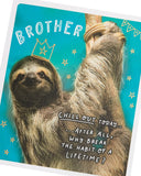 UK Greetings Funny Sloth Brother Birthday Card showing a humorous illustration of a sloth for birthday celebrations.