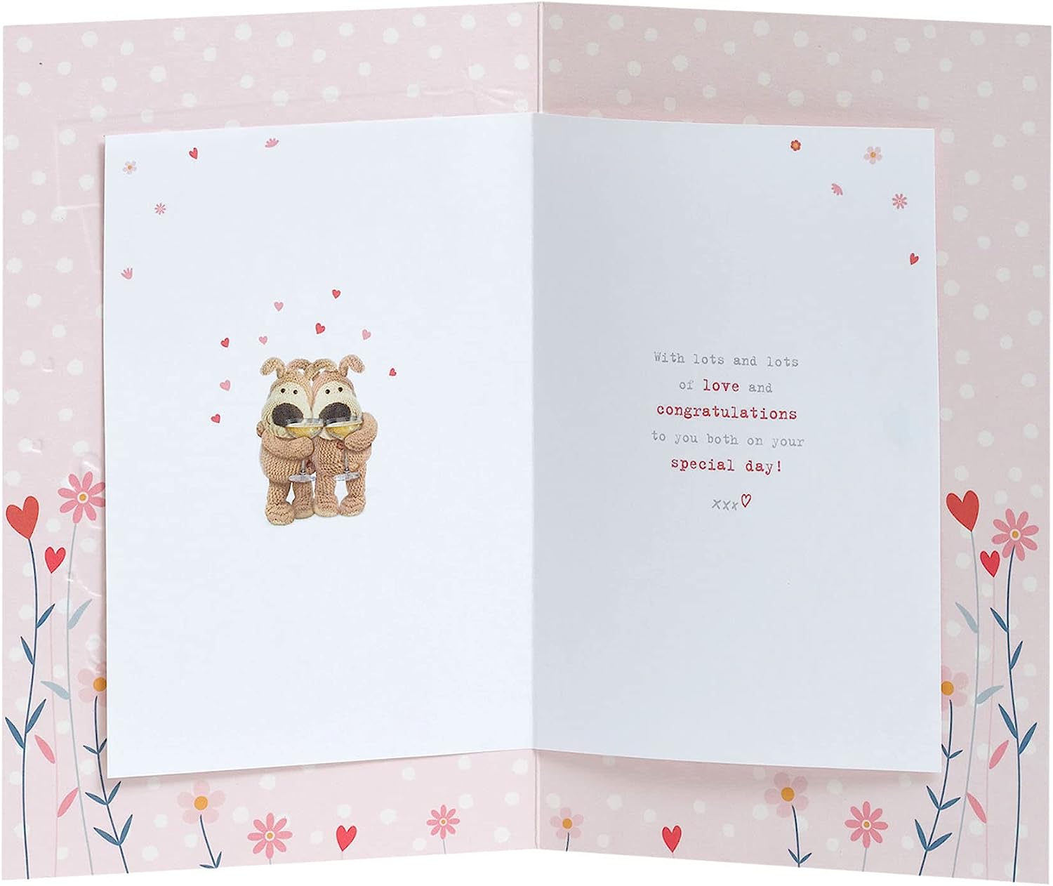 UK Greetings Gold Foil Finishes Boofle Daughter & Son-in-Law Anniversary Card, decorative greeting card with shiny gold accents.