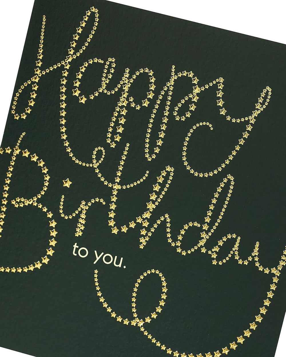 UK Greetings Golden Stars Happy Birthday greeting card featuring a festive design with gold stars and cheerful birthday message.