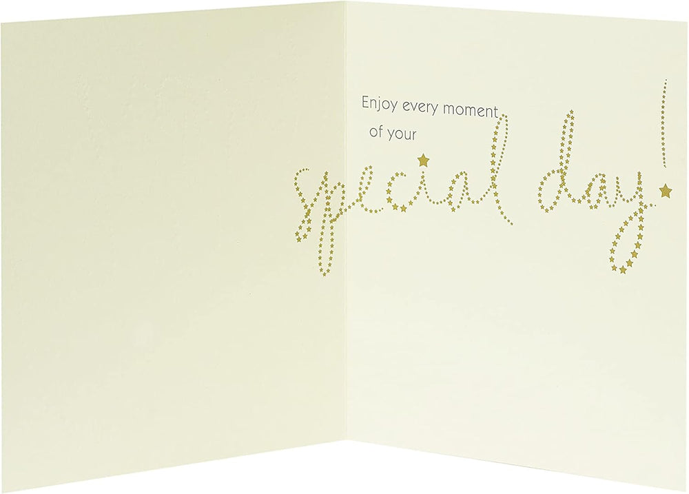 UK Greetings Golden Stars Happy Birthday greeting card featuring shiny gold stars and festive "Happy Birthday to You" message.