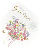 UK Greetings Grandma birthday card with personalized age options from 40th to 90th, featuring colorful greeting card design.