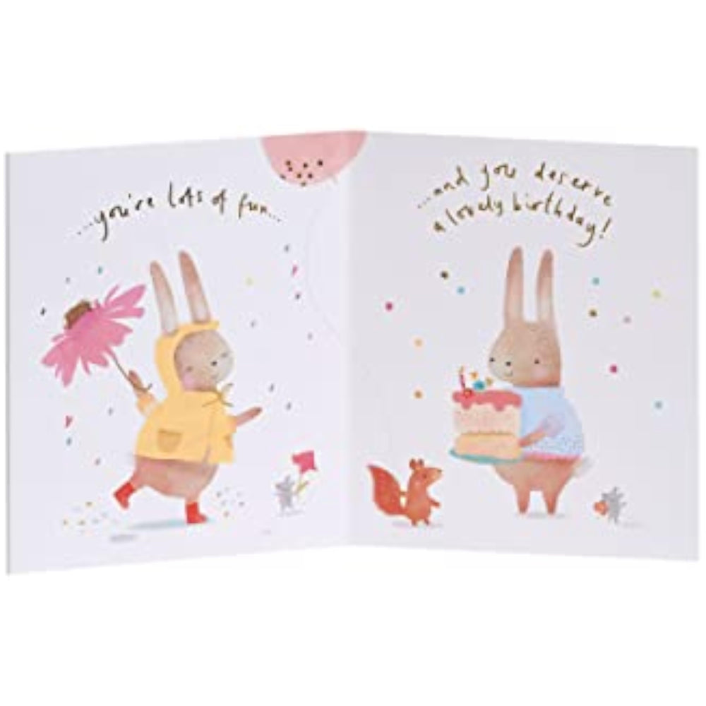 UK Greetings grandma birthday greeting card featuring a cute rabbit design with envelope for special occasions.