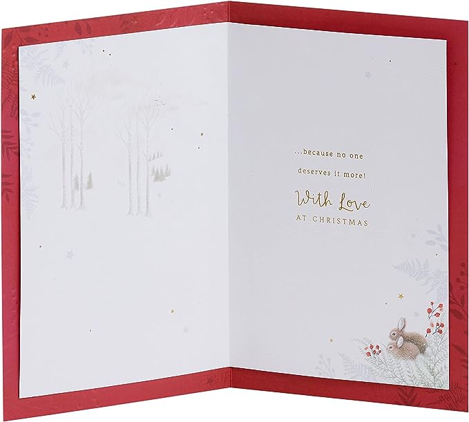 UK Greetings Grandma Rabbits Christmas Card featuring festive rabbit illustration, perfect for holiday greeting cards.
