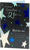 UK Greetings Grandson 21st Birthday Card featuring colorful design and heartfelt message for a special 21st birthday celebration.