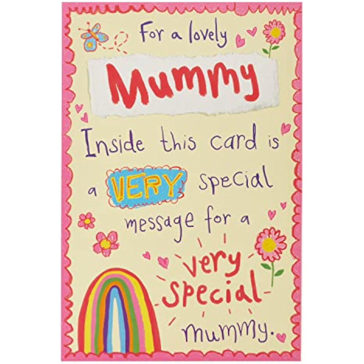 UK Greetings Groovy Design Mummy Birthday Card showing colorful, fun cartoon mummy illustration with birthday message.