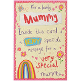 UK Greetings Groovy Design Mummy Birthday Card showing colorful, fun cartoon mummy illustration with birthday message.
