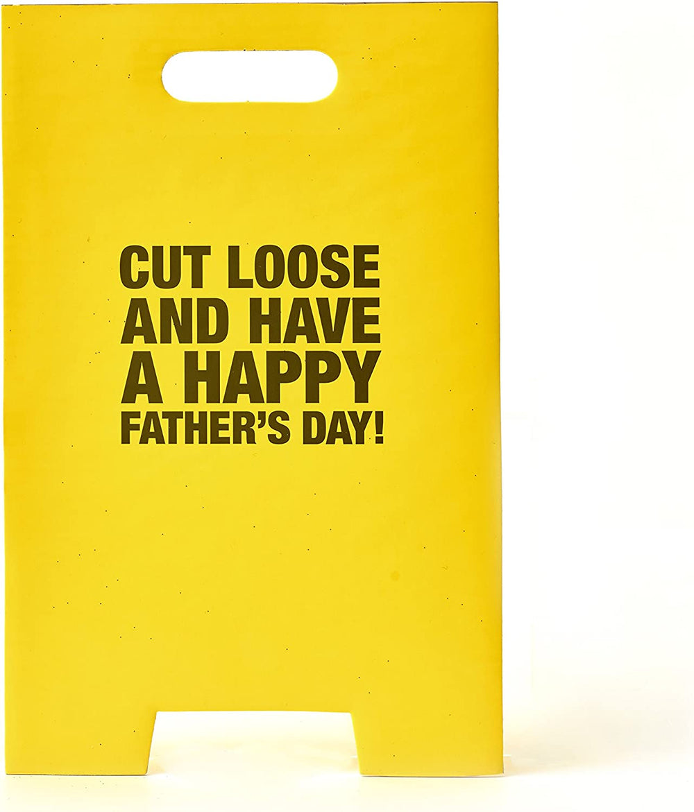 UK Greetings Hanson White Father's Day Card featuring a humorous joke design, measuring 6 inches, with colorful graphics.