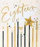 UK Greetings Happy 18th Celebration birthday card, colorful greeting card with festive design for 18th birthday celebrations.