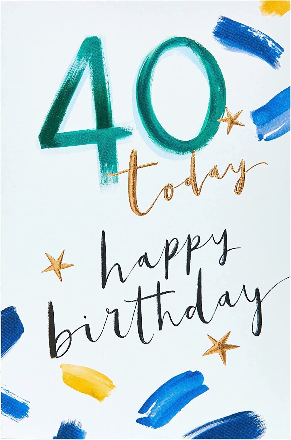 UK Greetings Happy 40th Celebration Birthday Card, colorful greeting card with festive design for milestone birthday celebration