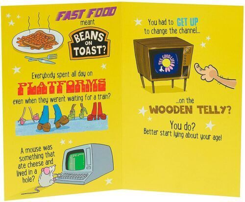 UK Greetings Happy 60th Birthday Card with cheeky humor, featuring colorful designs and playful message for milestone celebration.