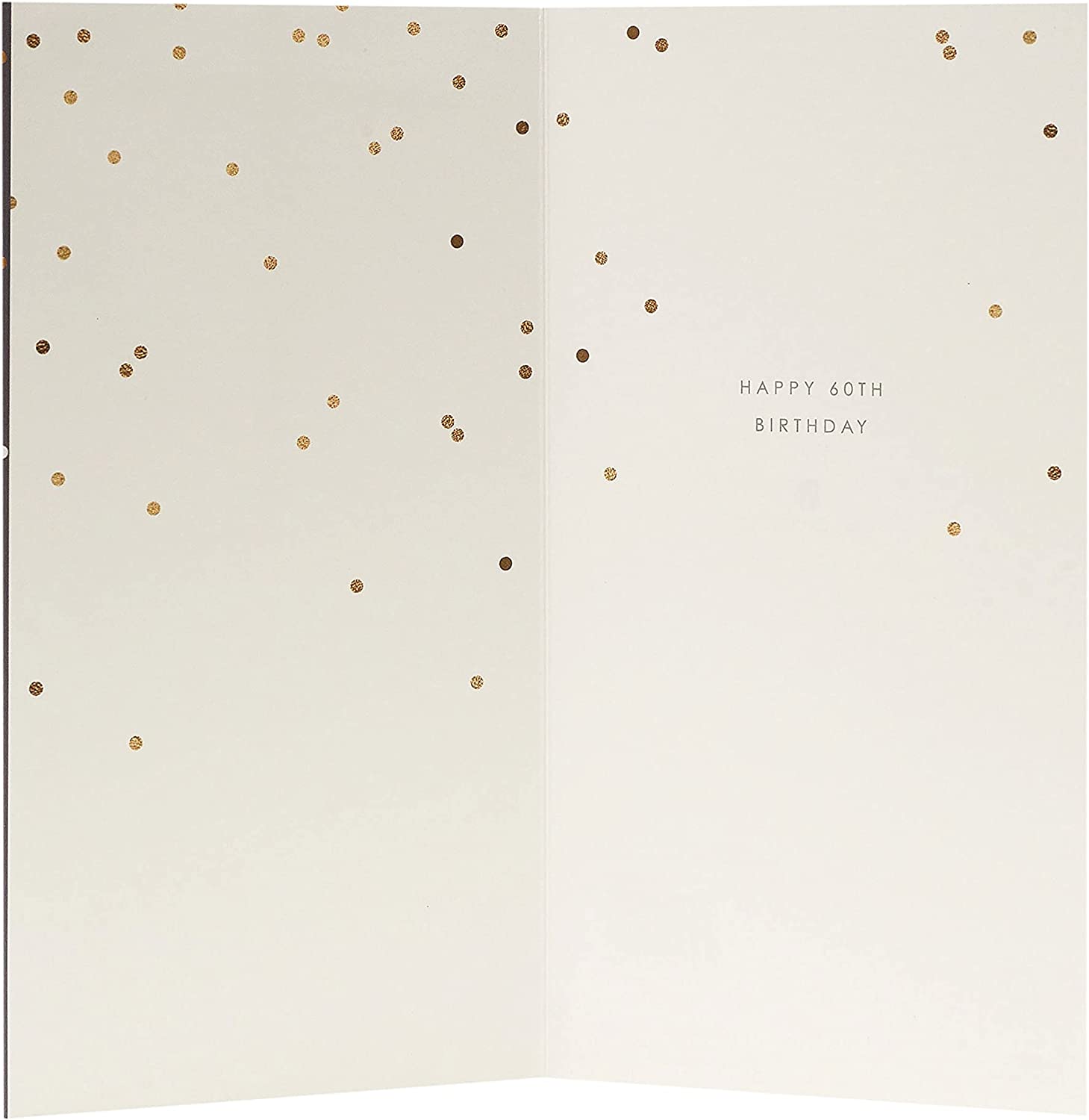 UK Greetings Happy 60th Birthday Card with hanging keepsake, featuring colorful birthday design and decorative elements.