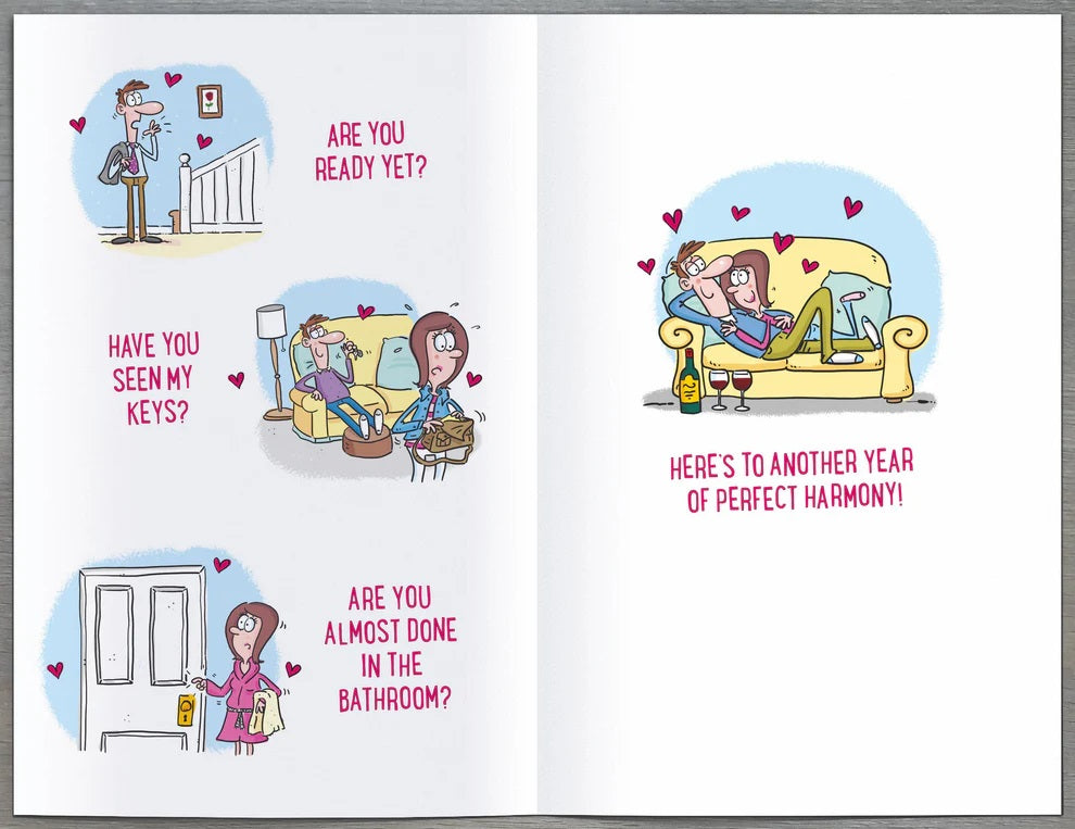 UK Greetings Happy Anniversary Funny Greeting Card featuring playful design and humorous message for celebrating special occasions.