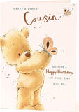 UK Greetings birthday card featuring a cute teddy bear design, perfect for sending birthday wishes to a cousin