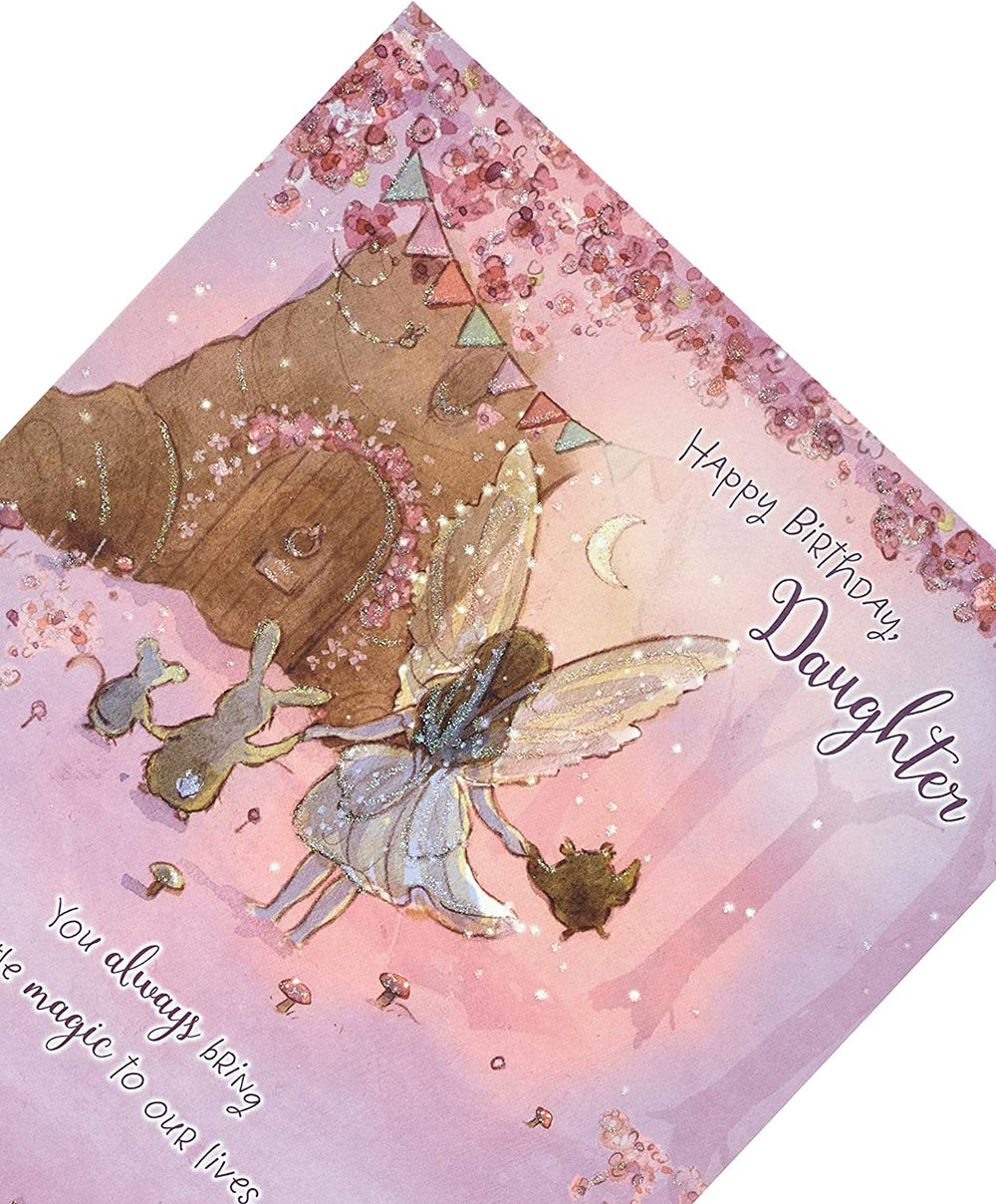 UK Greetings Happy Birthday Daughter Card featuring a spellbound fairy design, perfect for celebrating special occasions.