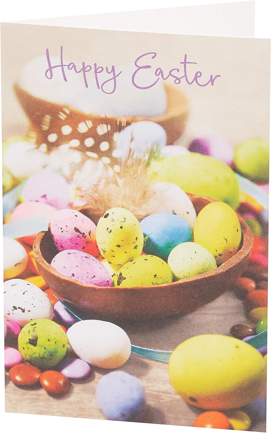 UK Greetings Happy Easter greeting cards, set of 5 with colorful Easter egg designs for him or her, perfect for sending holiday wishes.