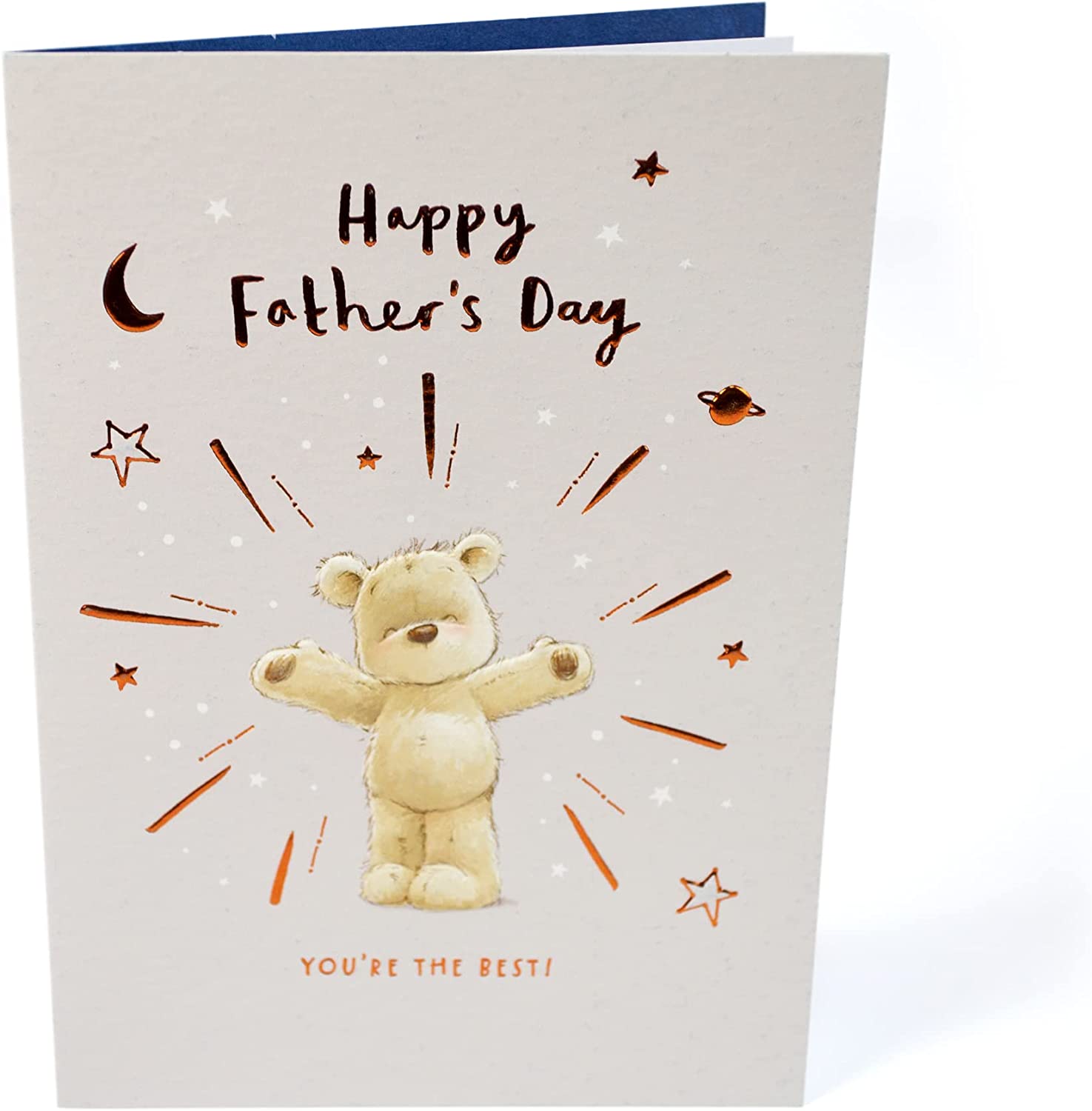 UK Greetings Father's Day card featuring a heartfelt message, designed to celebrate dad on Father's Day with cheerful graphics.