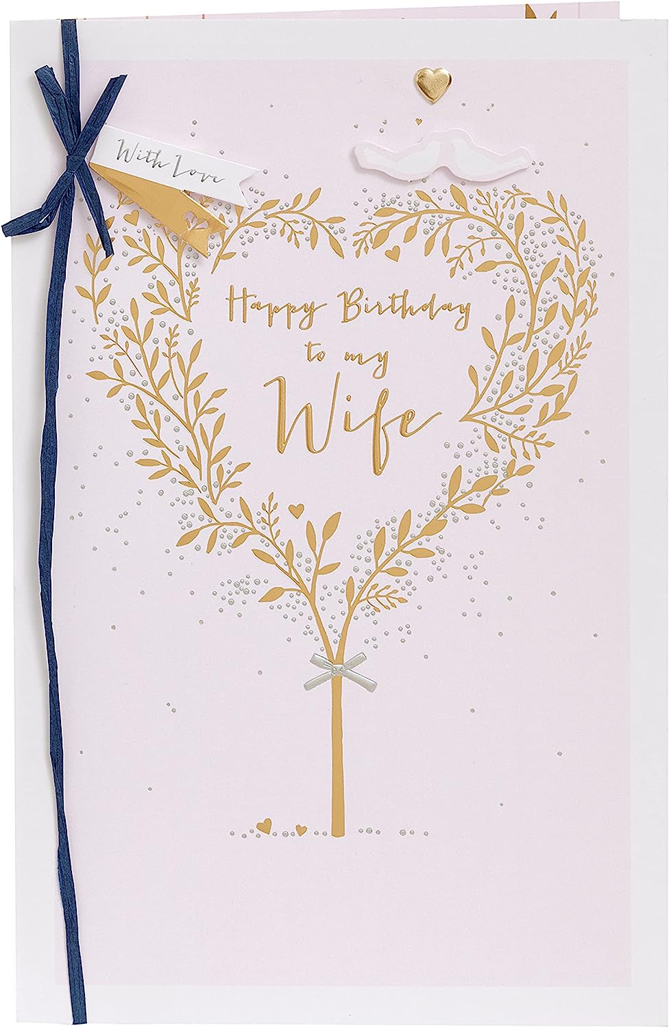 UK Greetings Heart Tree Wife Birthday Card featuring a floral design and heartfelt message for celebrating a special wife.