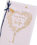 UK Greetings Heart Tree Wife birthday card featuring a colorful heart tree design, perfect for celebrating her special day.