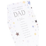 UK Greetings Heartfelt Design Dad birthday greeting card with colorful heart illustrations and heartfelt message inside.