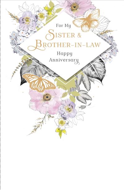 UK Greetings heartfelt anniversary greeting card for brother and sister-in-law featuring loving message and decorative design.