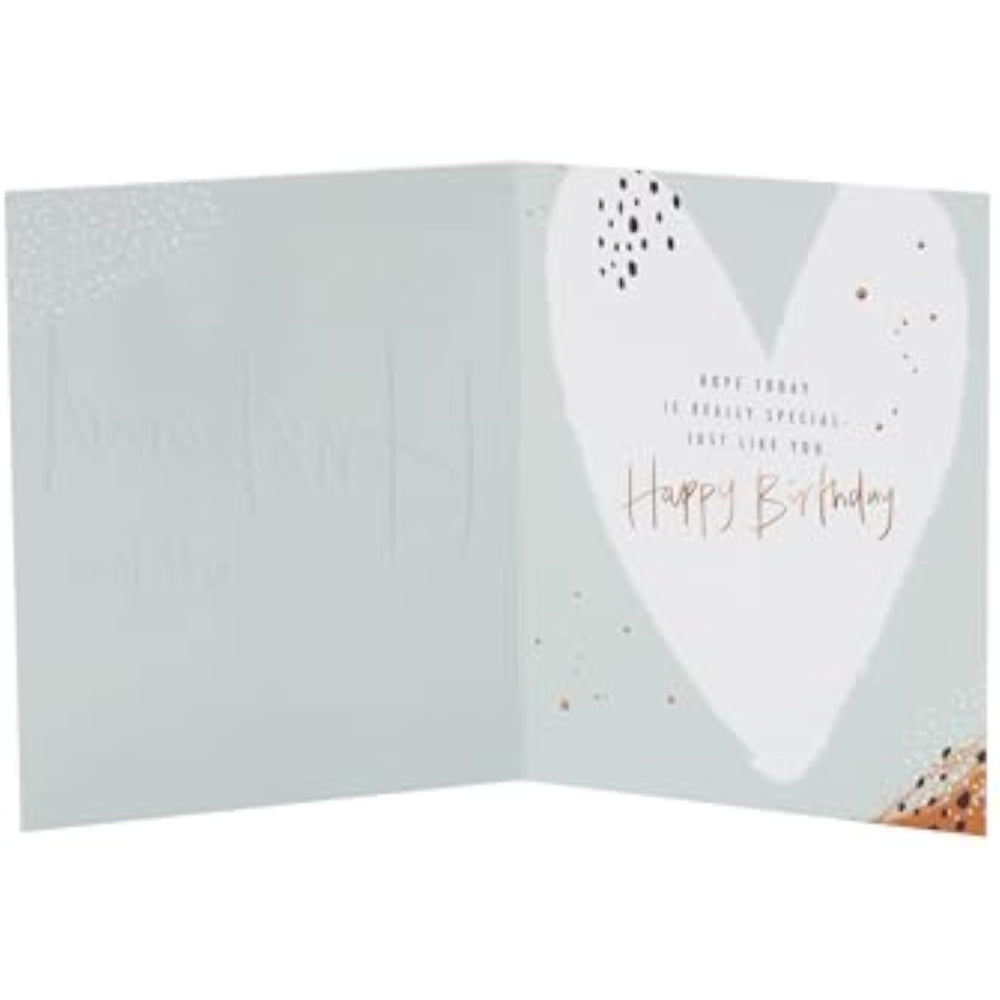 UK Greetings Hearts Design Husband Birthday Card with romantic heart illustrations for celebrating your husband's birthday.