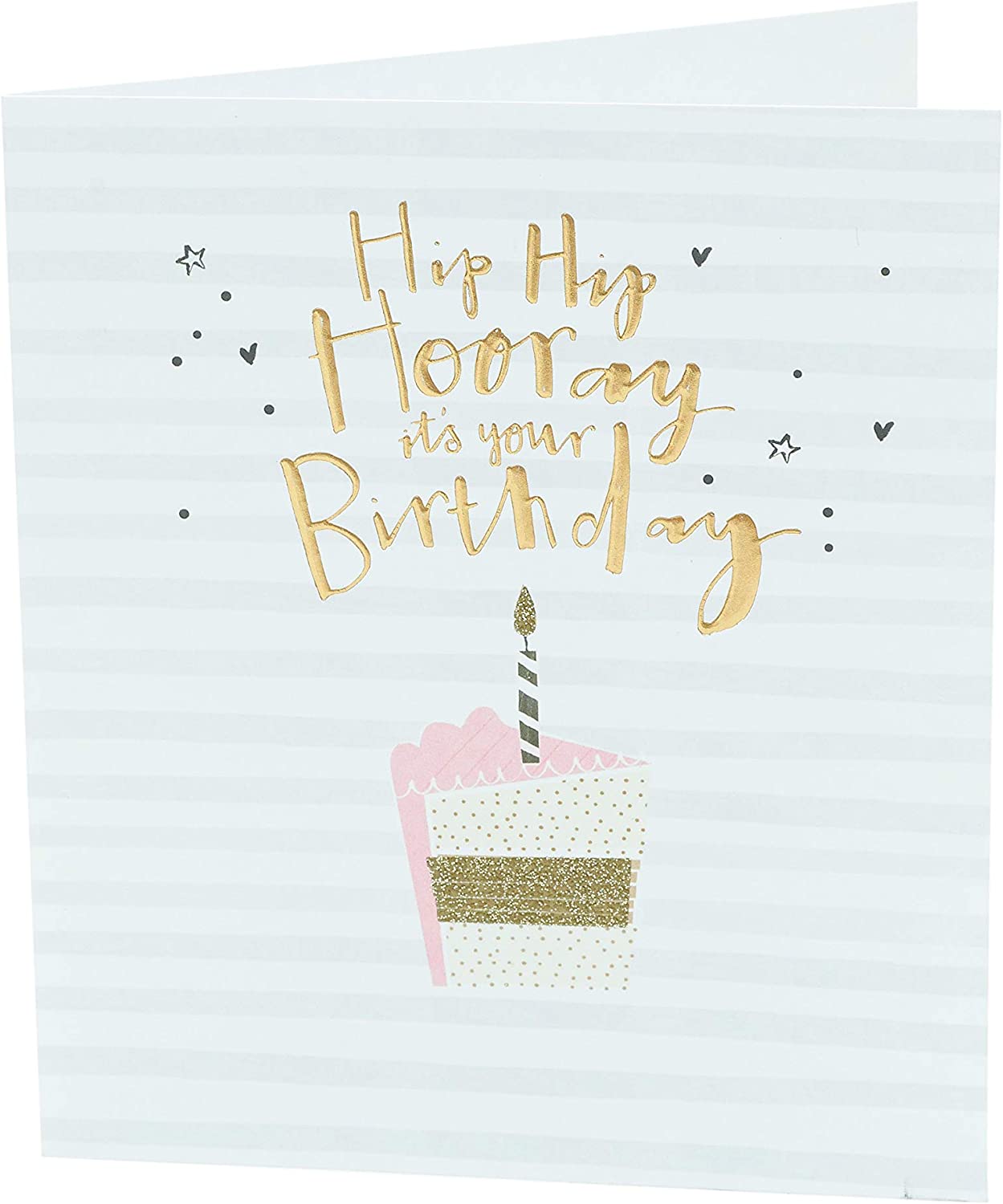 UK Greetings Hip Hip Hooray Friend Birthday Card featuring colorful festive design and cheerful message for friends.