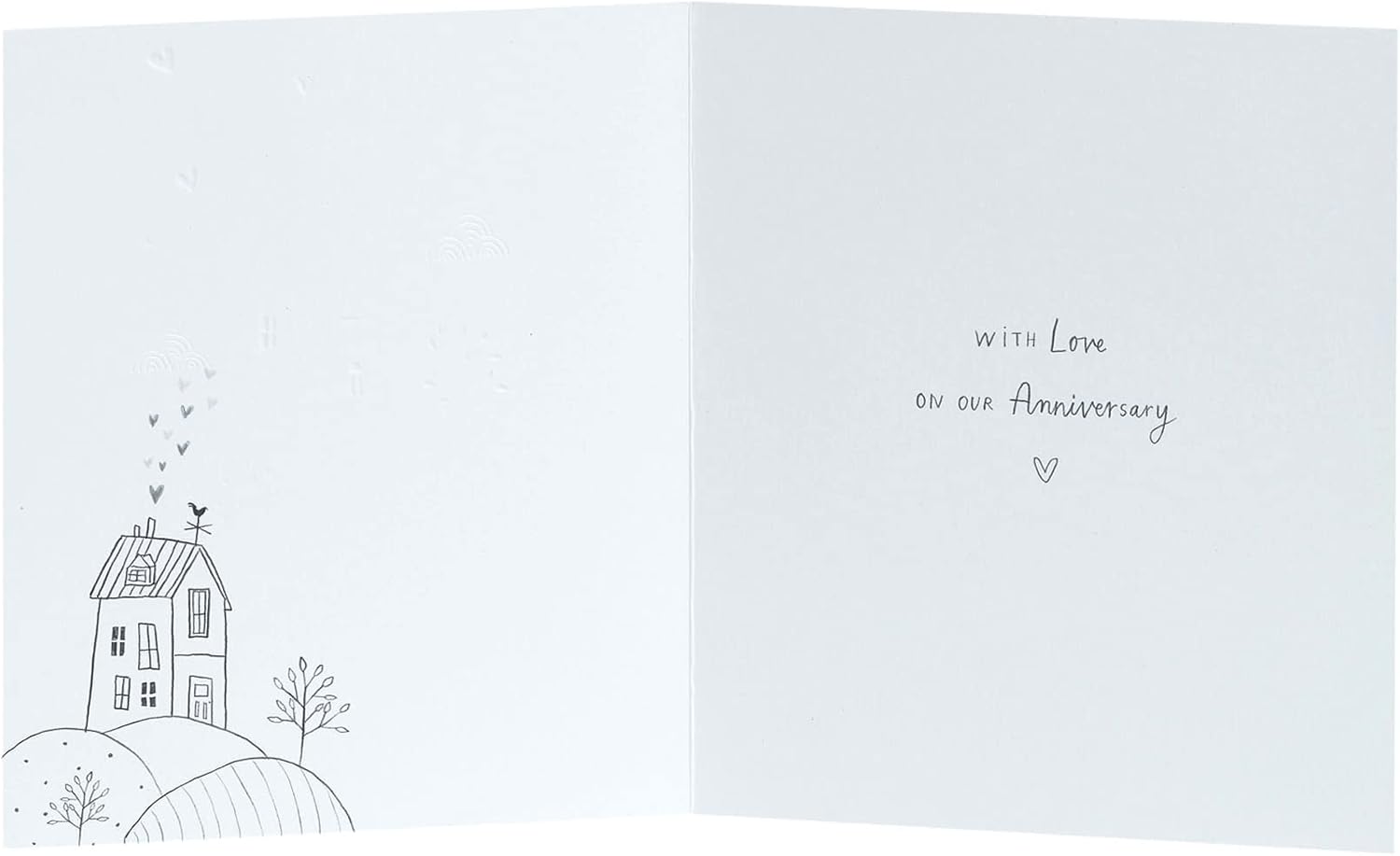 UK Greetings husband's anniversary greeting card with envelope featuring a sweet drawing design, perfect for celebrating special moments.