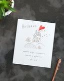 UK Greetings husband anniversary greeting card with envelope featuring a sweet drawing design, perfect for celebrating love.