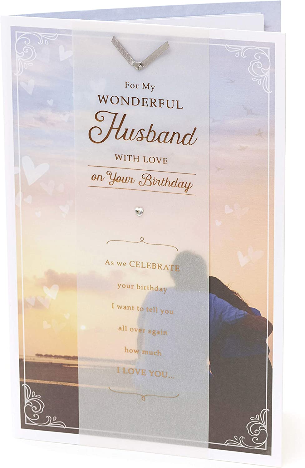 UK Greetings husband's birthday card featuring heartfelt words, perfect for celebrating his special day.