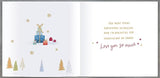 UK Greetings Husband Christmas card with gold foil owls design, featuring festive holiday imagery and heartfelt greeting.