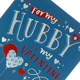 UK Greetings husband Valentine's Day greeting card with blue design and included envelope, perfect for expressing love.