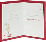 UK Greetings husband Valentine's Day card with envelope featuring an elegant champagne design, perfect for expressing love.