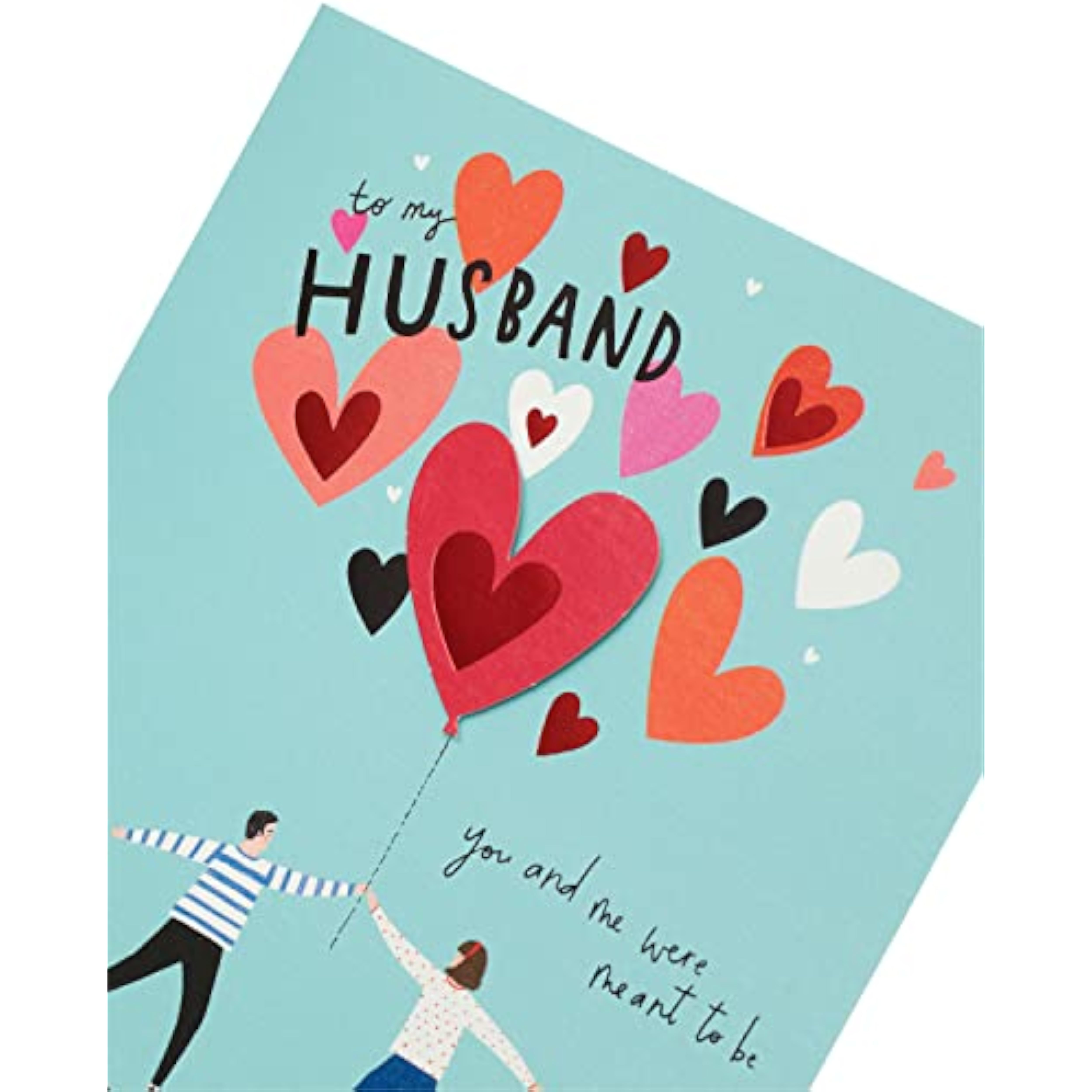 UK Greetings husband Valentine’s Day greeting card with modern design and envelope, featuring contemporary artwork for special occasion.