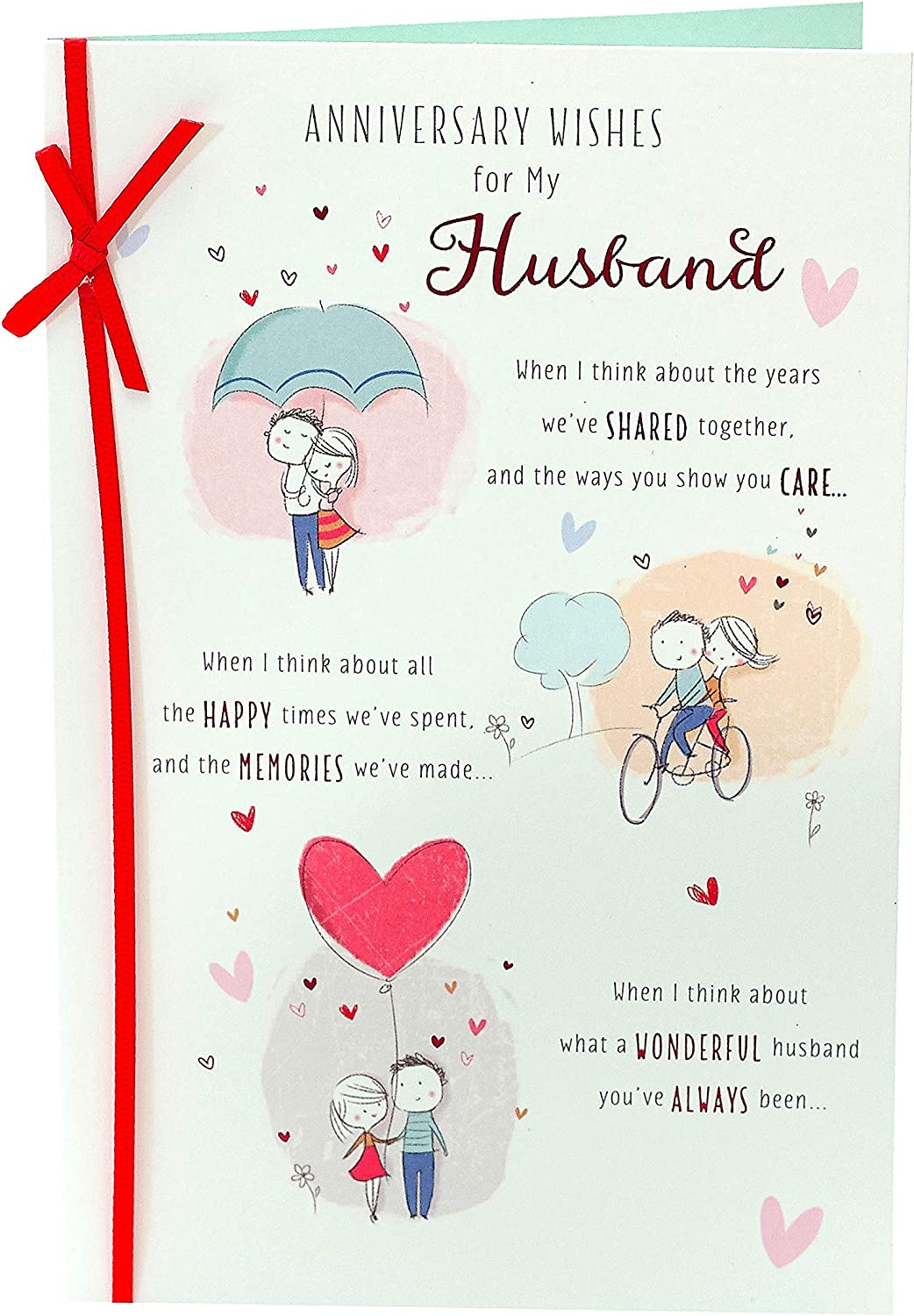 UK Greetings wedding anniversary greeting card for husband, featuring a heartfelt design suitable for celebrating special milestones.