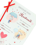 UK Greetings wedding anniversary greeting card for husband, featuring heartfelt wishes and romantic design for special celebration.