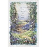 UK Greetings In Memories There Is Comfort sympathy card featuring heartfelt floral design, suitable for expressing condolences.