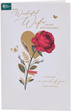 UK Greetings anniversary wedding greeting card for wife, featuring integrated design and heartfelt message.