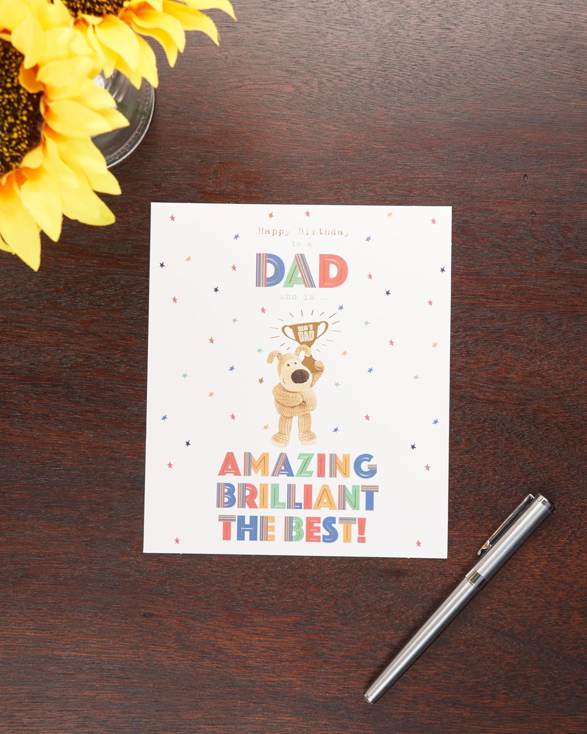 UK Greetings birthday greeting card for dad featuring a festive design, perfect for celebrating his 55th birthday.