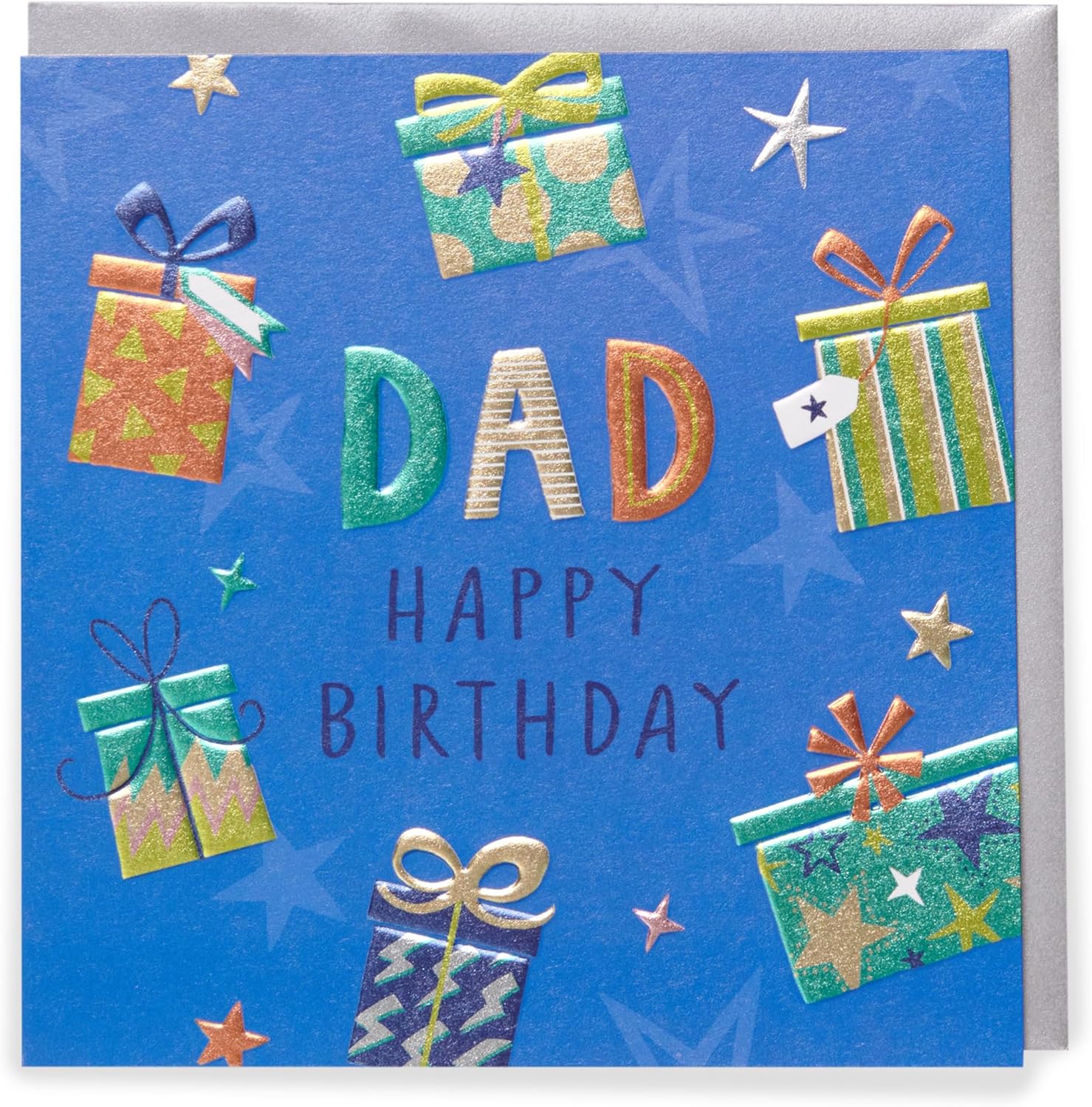 UK Greetings Bday Dad greeting card featuring festive design for a 75th birthday celebration, ideal for sending warm wishes.