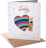 UK Greetings integrated birthday card for Dad featuring the number 55, with colorful design and celebratory message.