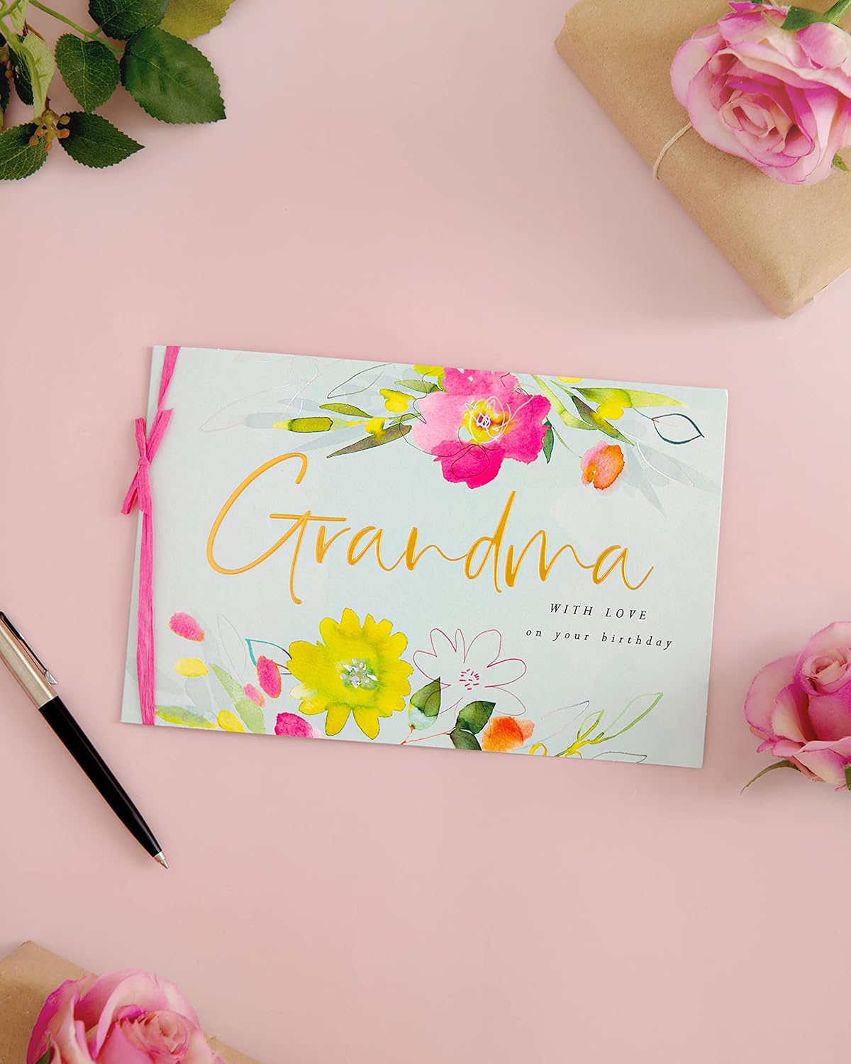 UK Greetings birthday greeting card for grandma featuring integrated message and cheerful design.