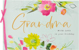 UK Greetings birthday greeting card for grandma, featuring integrated design and cheerful message, suitable for celebrating her special day.