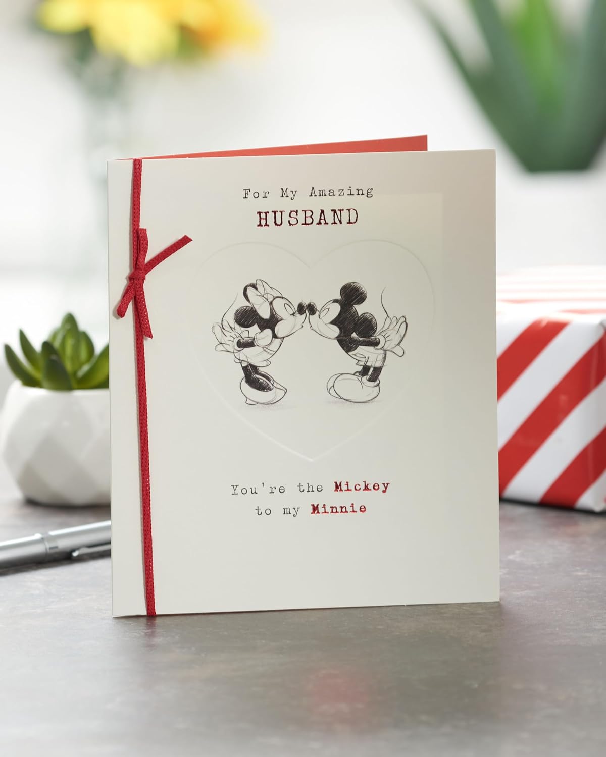 UK Greetings birthday greeting card for husband, featuring integrated design and celebrating 90th birthday.