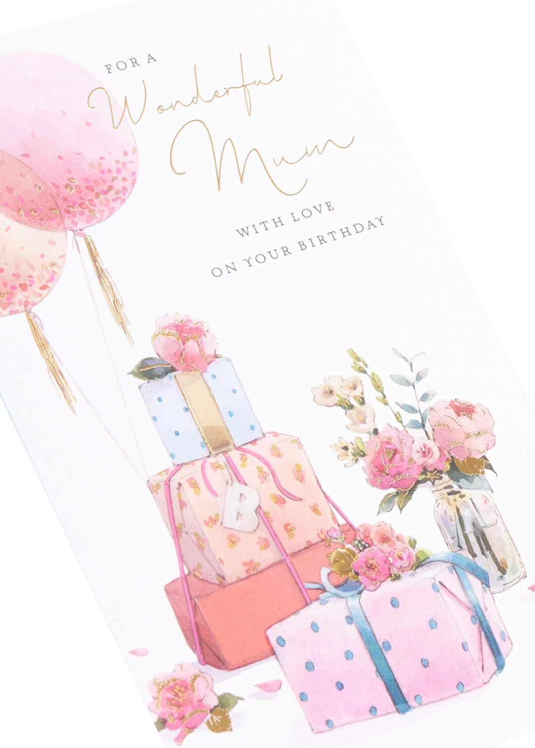 UK Greetings birthday greeting card for mum, featuring festive design and heartfelt message, perfect for celebrating her 55th birthday.