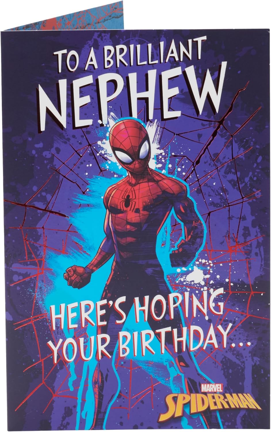 UK Greetings birthday greeting card for nephew, featuring festive design and integrated message for a 55th birthday celebration.