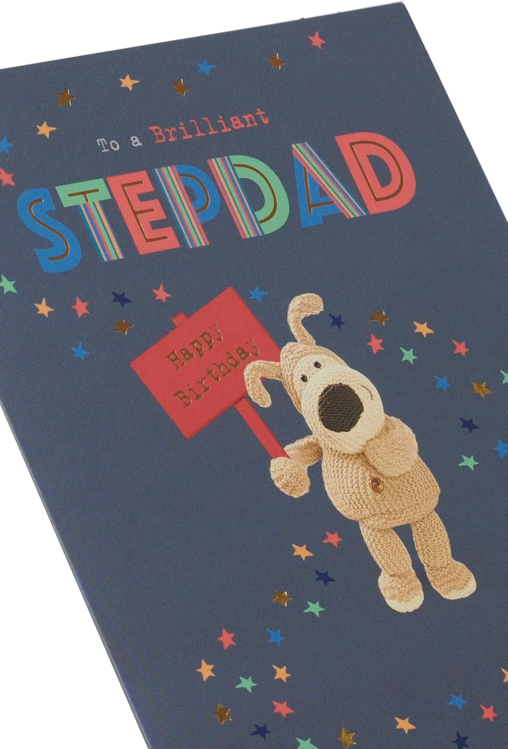 UK Greetings birthday greeting card for stepdad with the number 55, featuring colorful and festive design elements.