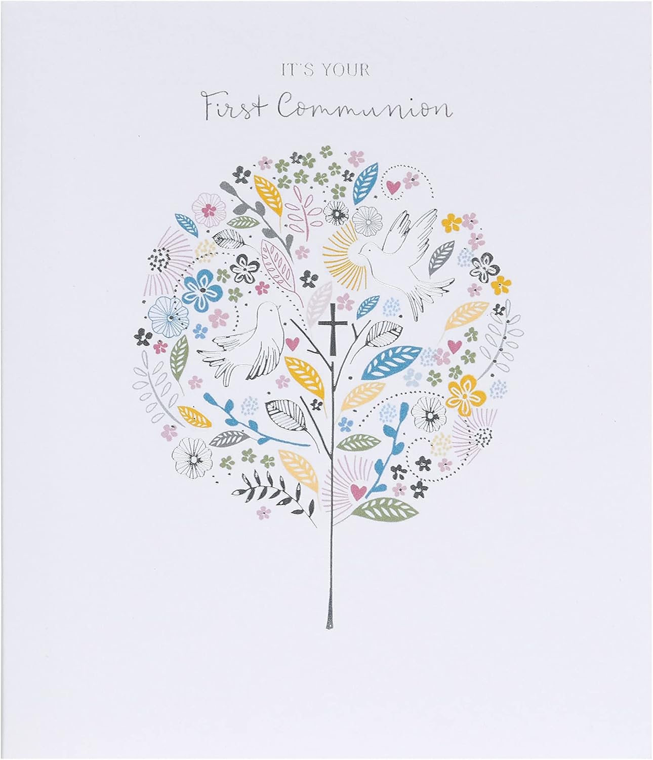 UK Greetings Communion greeting card, integrated design, suitable for religious celebrations, featuring a respectful and decorative motif.