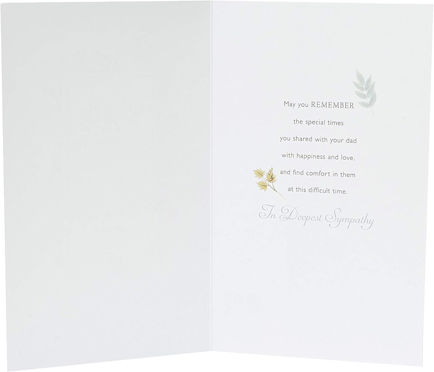UK Greetings Sympathy Loss of Dad greeting card, 50-pack, featuring heartfelt design for expressing condolences.