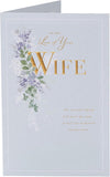 UK Greetings sympathy greeting card for loss of wife, featuring an integrated design, ideal for expressing condolences.