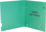 UK Greetings interactive Rock 'Em Sock 'Em design birthday card for son, featuring colorful, playful graphics and engaging elements.